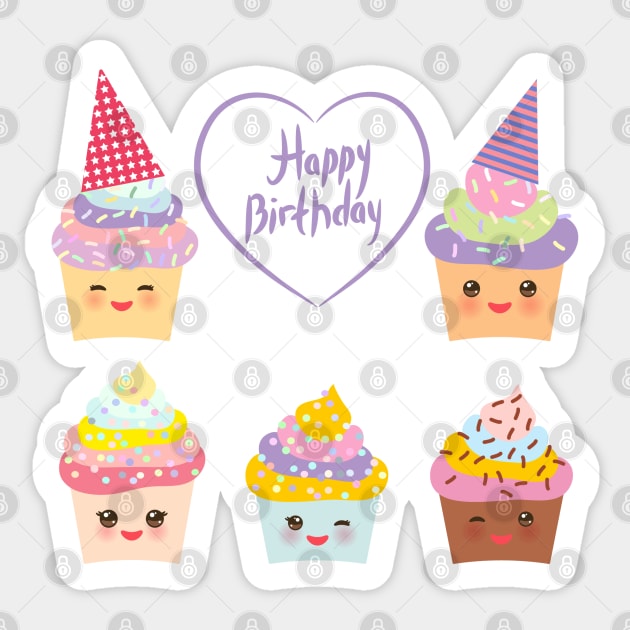 Happy Birthday Cupcake (3) Sticker by EkaterinaP